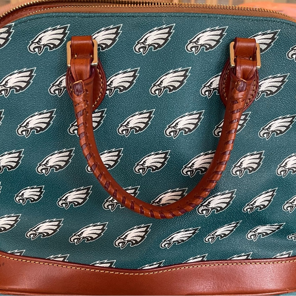 Dooney & Bourke Green and Brown Satchel - Picture 3 of 7